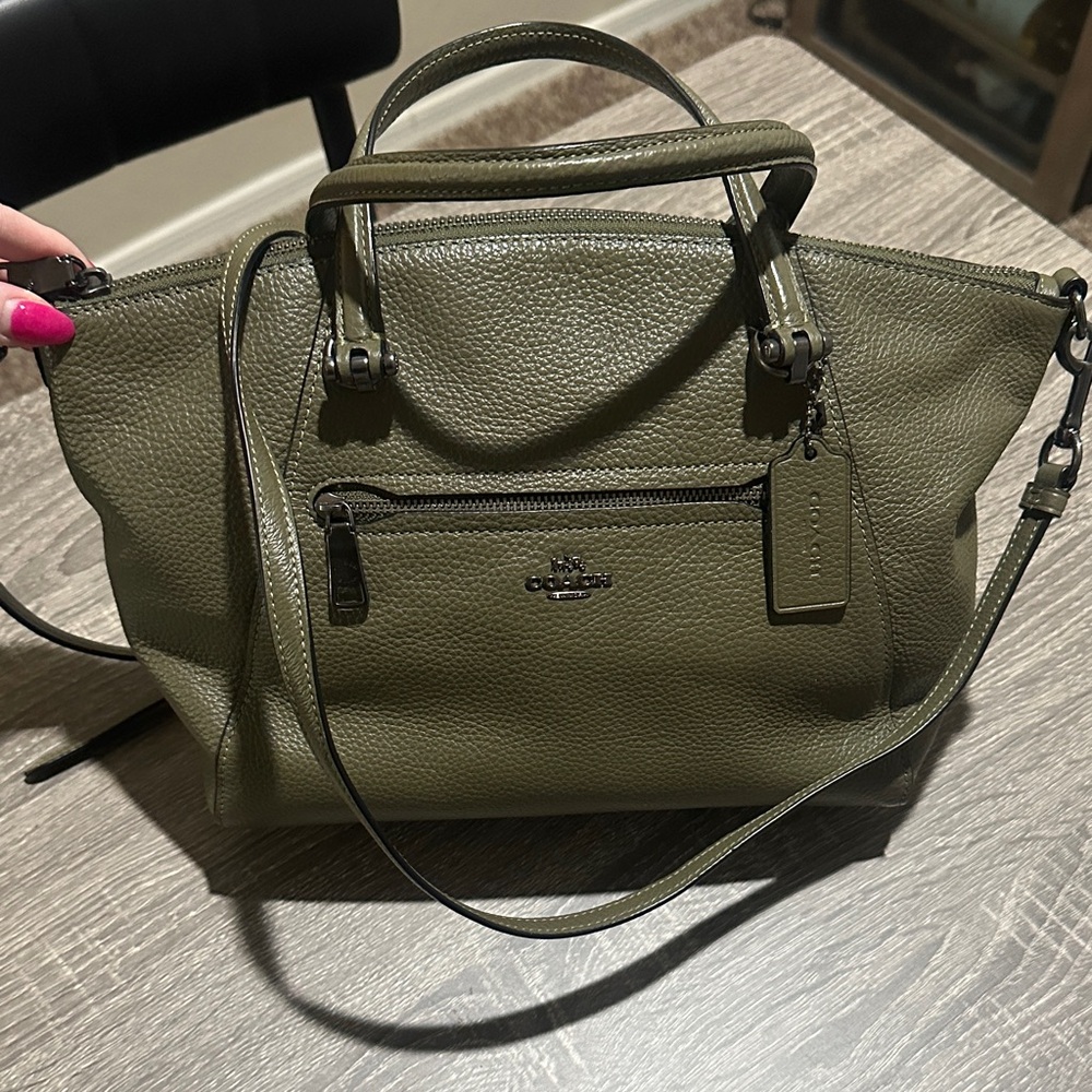Coach Prairie Military Green Leather Satchel